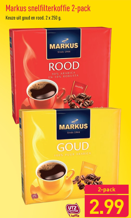 Markus   koffie folder aanbieding bij  Aldi - details