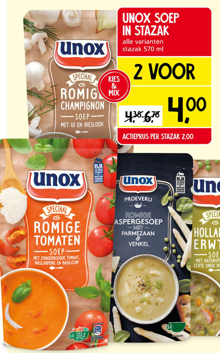 Unox   soep folder aanbieding bij  Jan Linders - details