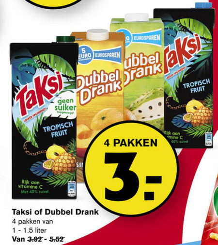 Taksi   fruitdrank folder aanbieding bij  Hoogvliet - details