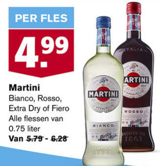 Martini   vermouth folder aanbieding bij  Hoogvliet - details