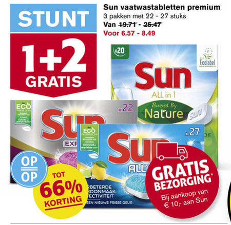 Sun   vaatwasmiddel folder aanbieding bij  Hoogvliet - details