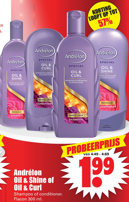 Andrelon   conditioner, shampoo folder aanbieding bij  Dirk - details