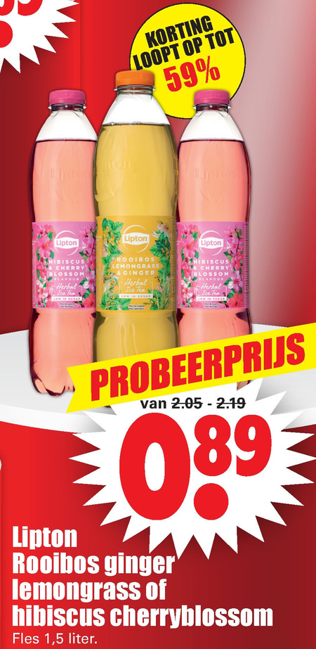 Lipton   ice tea folder aanbieding bij  Dirk - details