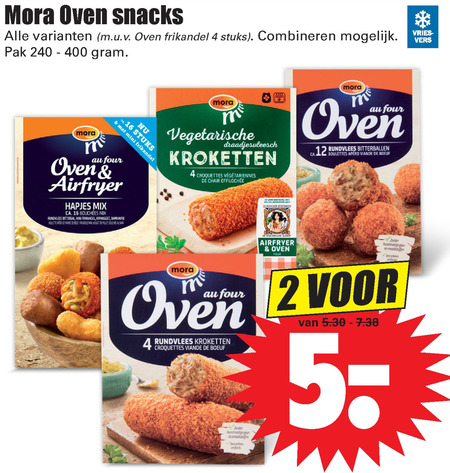 Mora   snack, bitterballen folder aanbieding bij  Dirk - details