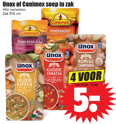 Unox   soep folder aanbieding bij  Dirk - details