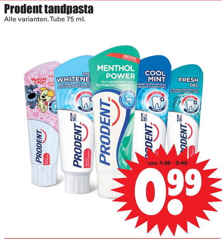 Prodent   tandpasta folder aanbieding bij  Dirk - details