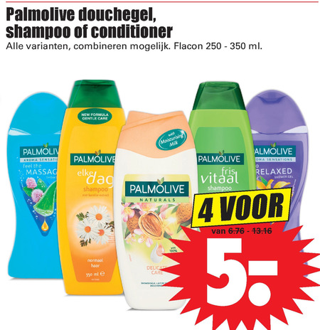 Palmolive   douchegel, conditioner folder aanbieding bij  Dirk - details