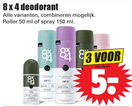 8x4   deodorant folder aanbieding bij  Dirk - details