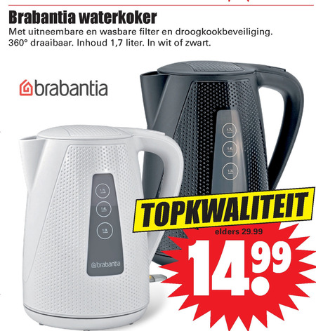 Brabantia   waterkoker folder aanbieding bij  Dirk - details