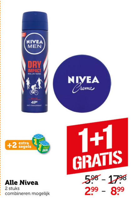 Nivea   deodorant, dagcreme folder aanbieding bij  Coop - details