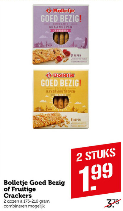 Bolletje   mueslireep, crackers folder aanbieding bij  Coop - details