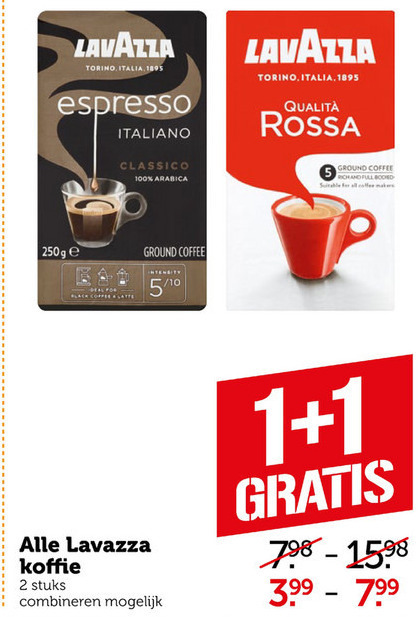 Lavazza   koffie, koffiebonen folder aanbieding bij  Coop - details