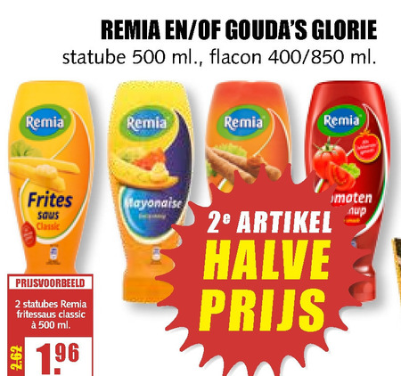 Remia   fritessaus, tomatenketchup folder aanbieding bij  MCD Supermarkt Basis - details