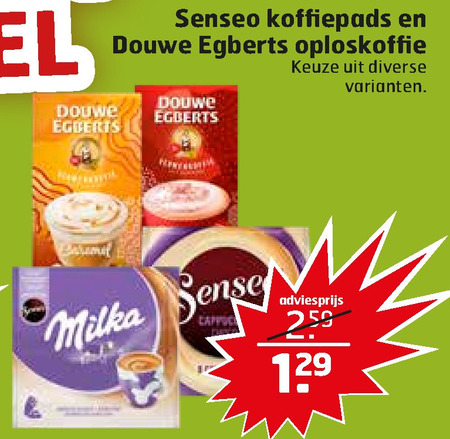 Douwe Egberts Senseo   koffiepad, oploskoffie folder aanbieding bij  Trekpleister - details