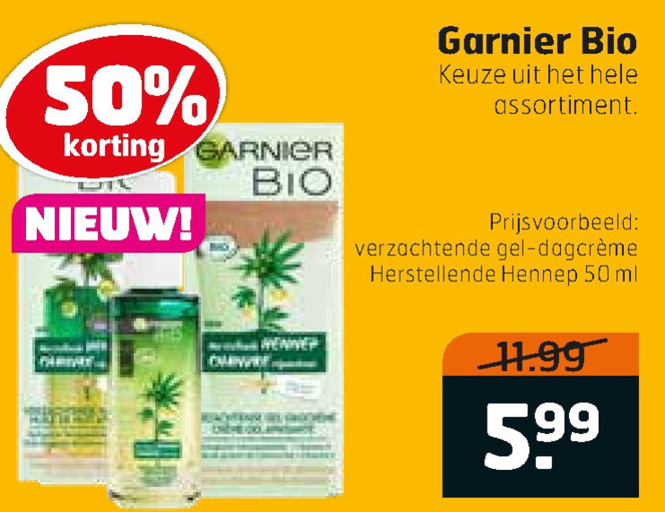 Garnier bio   gezichtsverzorging, nachtcreme folder aanbieding bij  Trekpleister - details