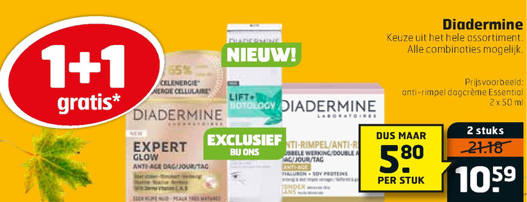 Diadermine   nachtcreme, gezichtsverzorging folder aanbieding bij  Trekpleister - details