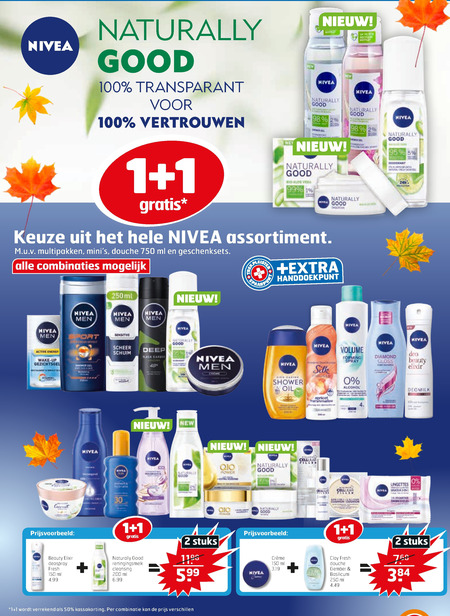 Nivea   gezichtsverzorging, shampoo folder aanbieding bij  Trekpleister - details