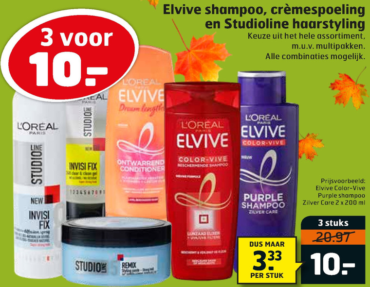 Elvive   hairspray, haargel folder aanbieding bij  Trekpleister - details