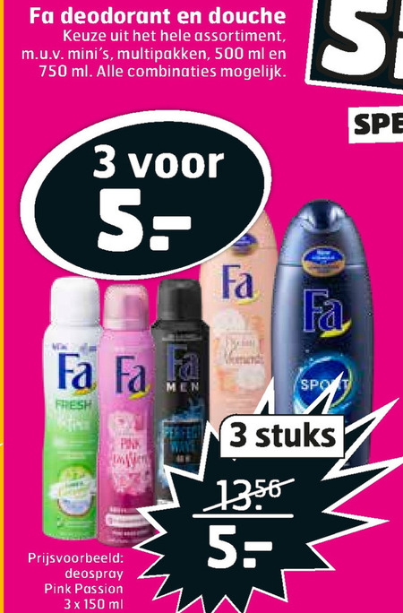 Fa   deodorant, douchegel folder aanbieding bij  Trekpleister - details