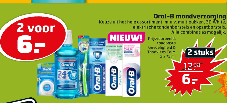 Oral-B   tandenborstel, tandpasta folder aanbieding bij  Trekpleister - details