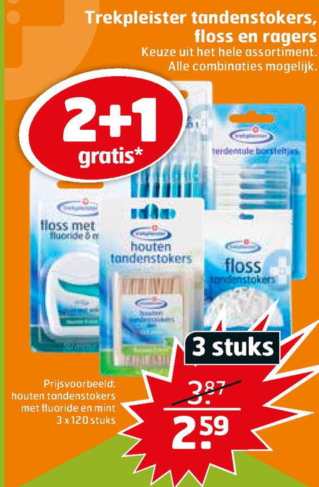 Trekpleister Huismerk   tandenstokers, flosdraad folder aanbieding bij  Trekpleister - details