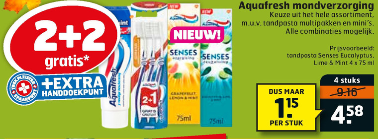 Aquafresh   tandenborstel, tandpasta folder aanbieding bij  Trekpleister - details