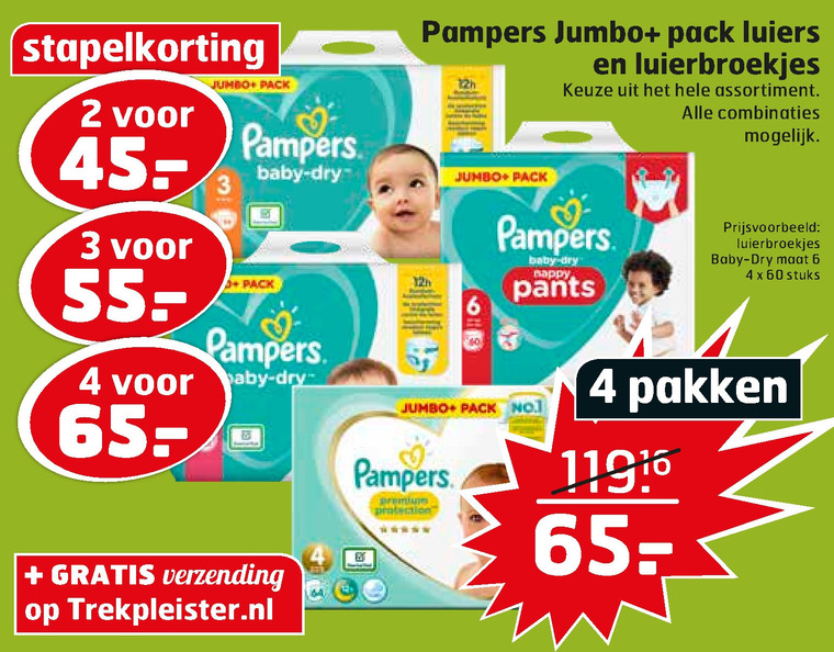 Pampers   luierbroekjes, luiers folder aanbieding bij  Trekpleister - details