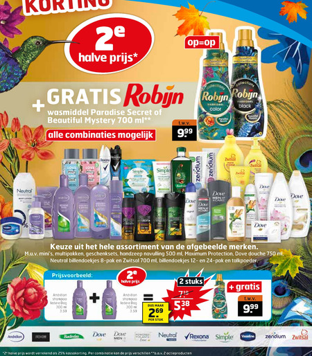 Zwitsal   wasmiddel, shampoo folder aanbieding bij  Trekpleister - details