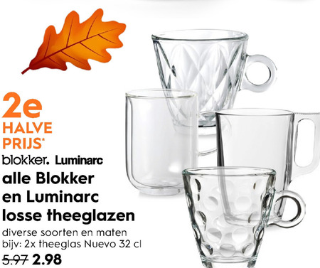 Luminarc   theeglas folder aanbieding bij  Blokker - details