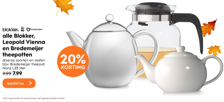 Bredemeijer   theepot folder aanbieding bij  Blokker - details