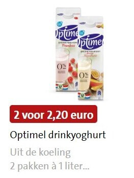 Optimel   drinkyoghurt folder aanbieding bij  Jumbo - details