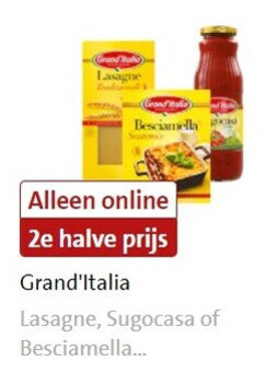 Grand Italia   lasagnebladen, spaghetti folder aanbieding bij  Jumbo - details