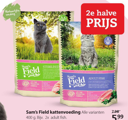 Sams Field   kattenvoer folder aanbieding bij  Pets Place - details