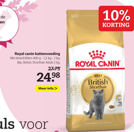 Royal Canin   kattenvoer folder aanbieding bij  Pets Place - details