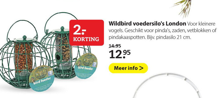 Wildbird   vogelvoerhouder folder aanbieding bij  Pets Place - details