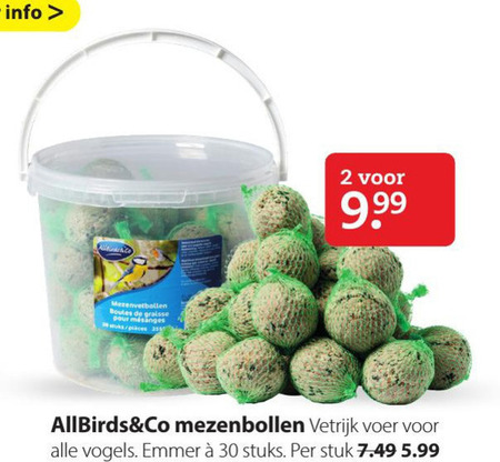 All birds and Co   mezenbollen folder aanbieding bij  Pets Place - details