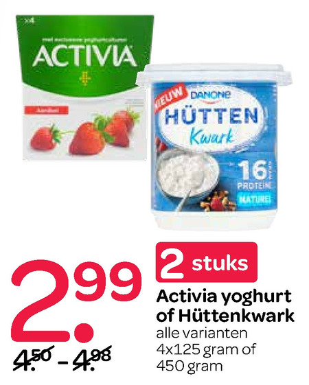 Danone Activia   vruchtenyoghurt, kwark folder aanbieding bij  Spar - details