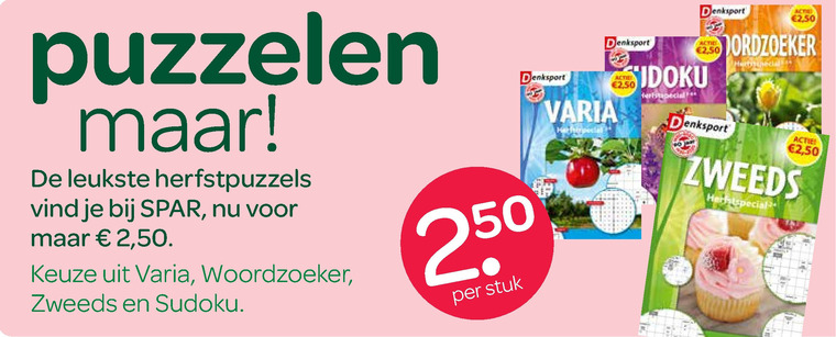 Denksport   puzzelboek folder aanbieding bij  Spar - details