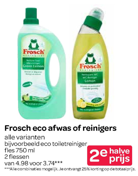 Frosch   afwasmiddel, toiletreiniger folder aanbieding bij  Spar - details