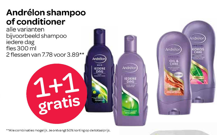 Andrelon   conditioner, shampoo folder aanbieding bij  Spar - details