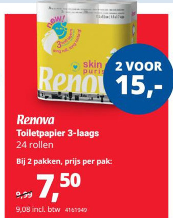 Renova   toiletpapier folder aanbieding bij  Office Centre - details