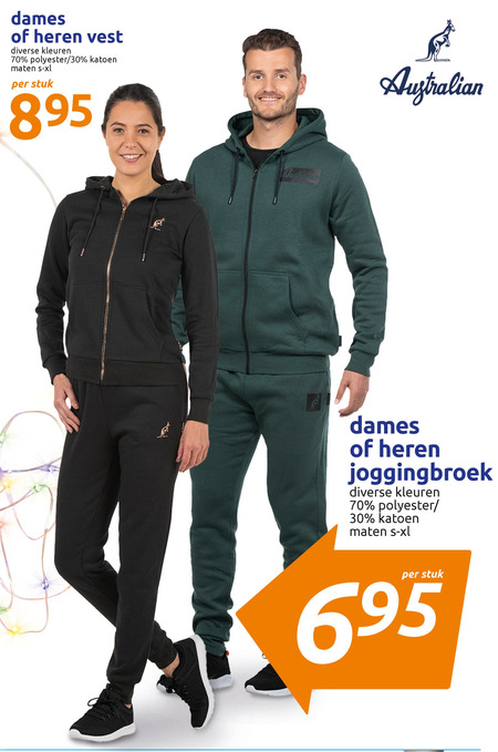 Australian   heren joggingbroek, dames joggingbroek folder aanbieding bij  Action - details