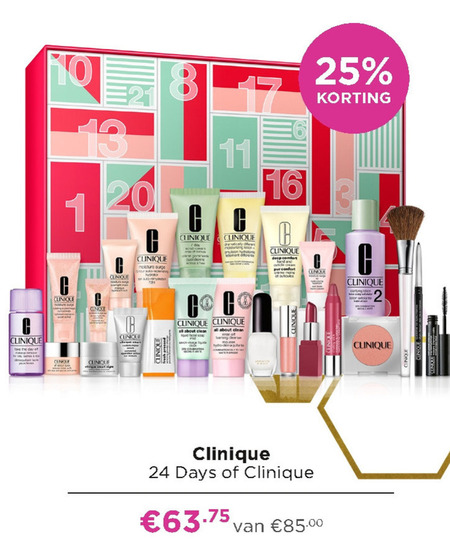 Clinique   adventskalender folder aanbieding bij  Ici Paris XL - details