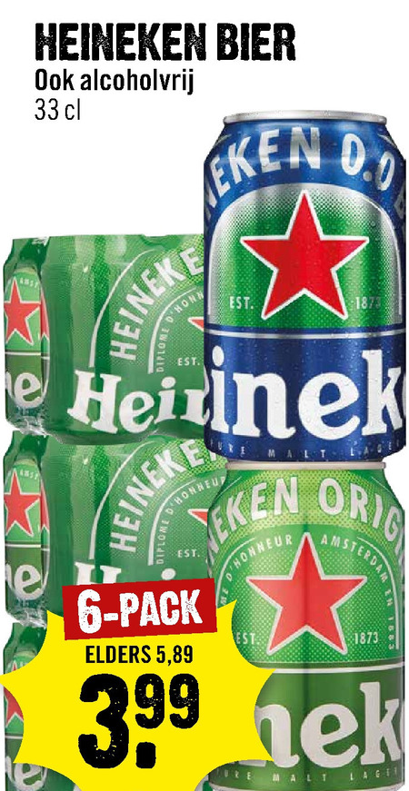 Heineken   alcoholvrij bier, blikje bier folder aanbieding bij  Dirck III - details