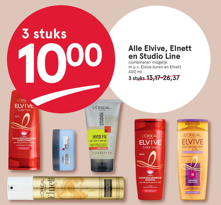 Elvive   hairstyling, conditioner folder aanbieding bij  Etos - details