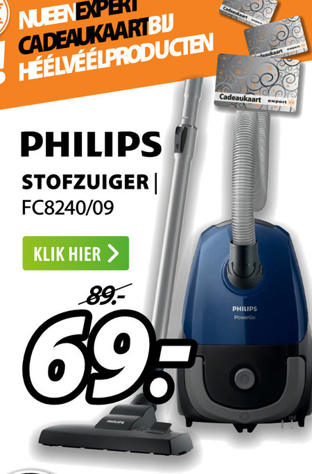 Philips   stofzuiger folder aanbieding bij  Expert - details