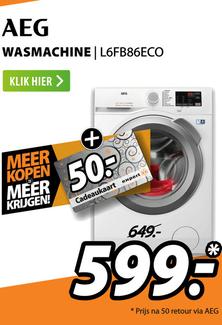 AEG   wasmachine folder aanbieding bij  Expert - details