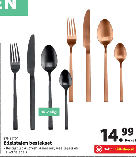 uitvoeren navigatie Nevelig Ernesto bestekset folder aanbieding bij Lidl - details