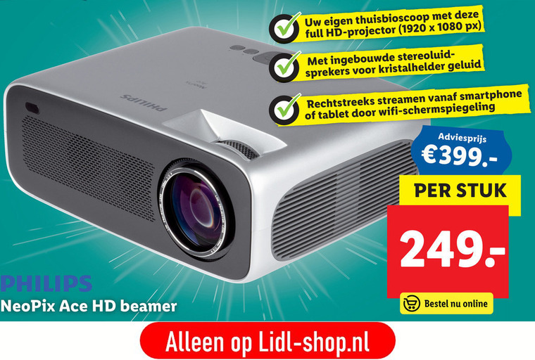 Philips   beamer folder aanbieding bij  Lidl - details