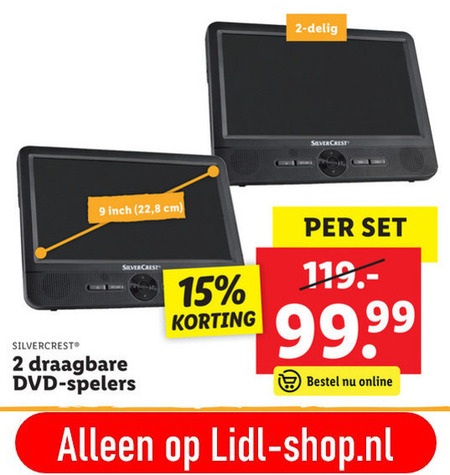 SilverCrest   portable dvd speler folder aanbieding bij  Lidl - details